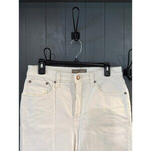White wide leg denim jeans